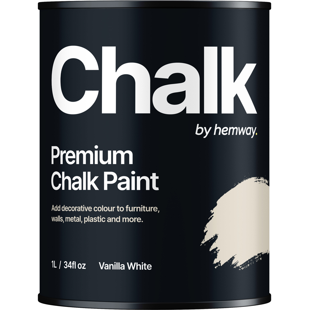 Hemway Vanilla White Furniture and Walls Matt Chalk Paint 1L Image 2