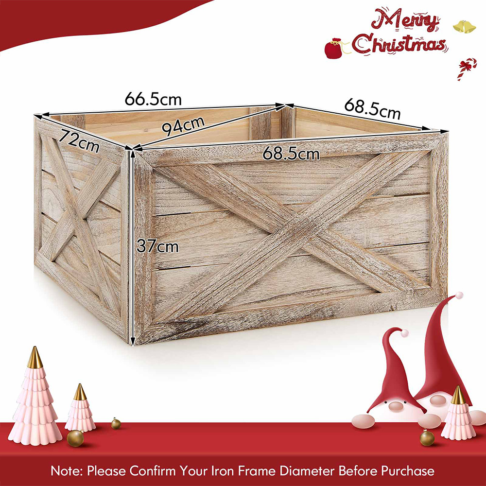 Costway Brown Christmas Tree Box Stand Large Image 8
