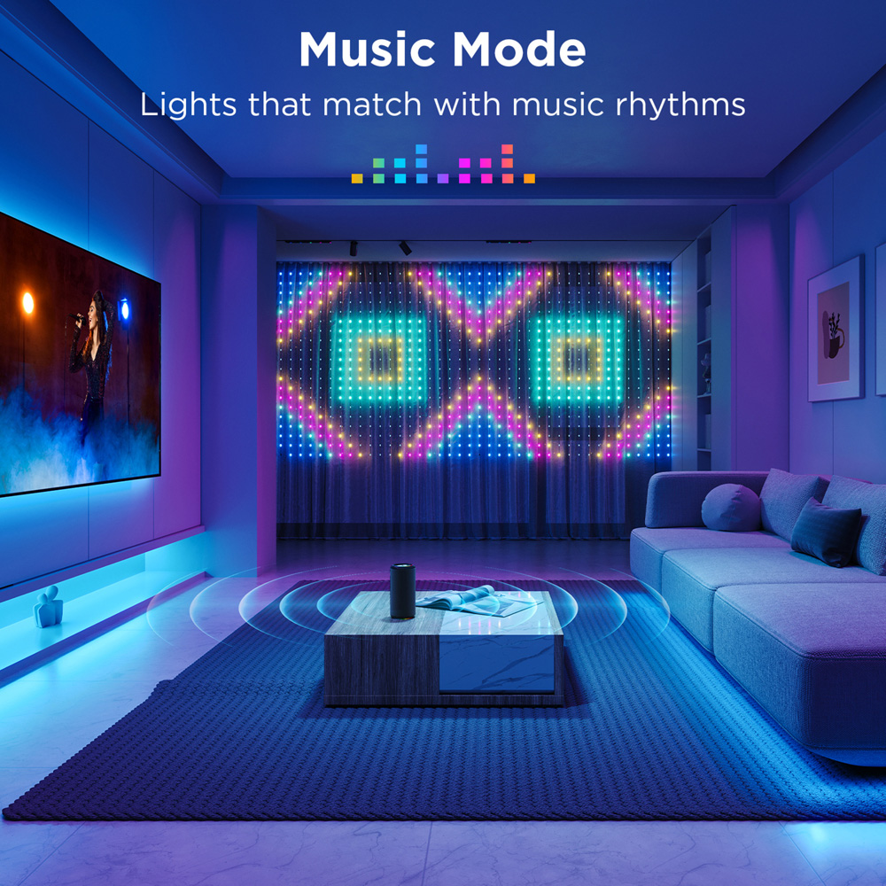 Govee Netflix Version 400 RGBIC Teardrop LED Smart Curtain Light 1.5 x 1.5m Image 6