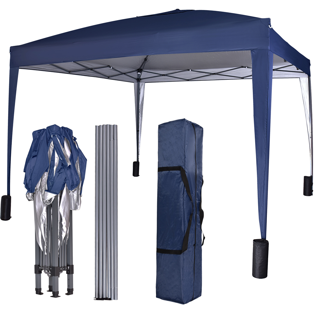 Blue Pop Up Outdoor Canopy Tent with Removable Sidewalls 3 x 3m Image 3
