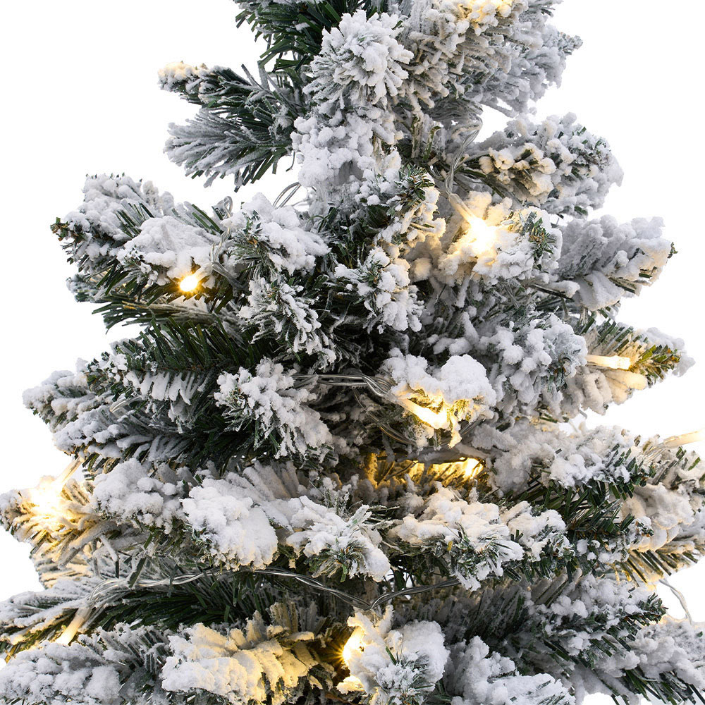 Living and Home Mini Frosted Artificial Christmas Tree with LED String Lights 1.8ft Image 3