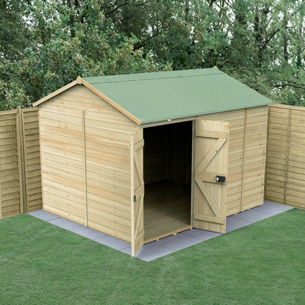 Forest Garden Timberdale 10 x 8ft Tongue and Groove Reverse Apex Garden Shed Image 2