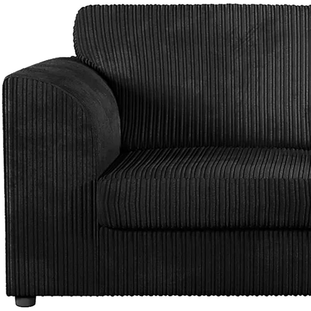 Luxor 4 Seater Black Jumbo Cord Full Back Right Hand L Shape Corner Sofa Image 4