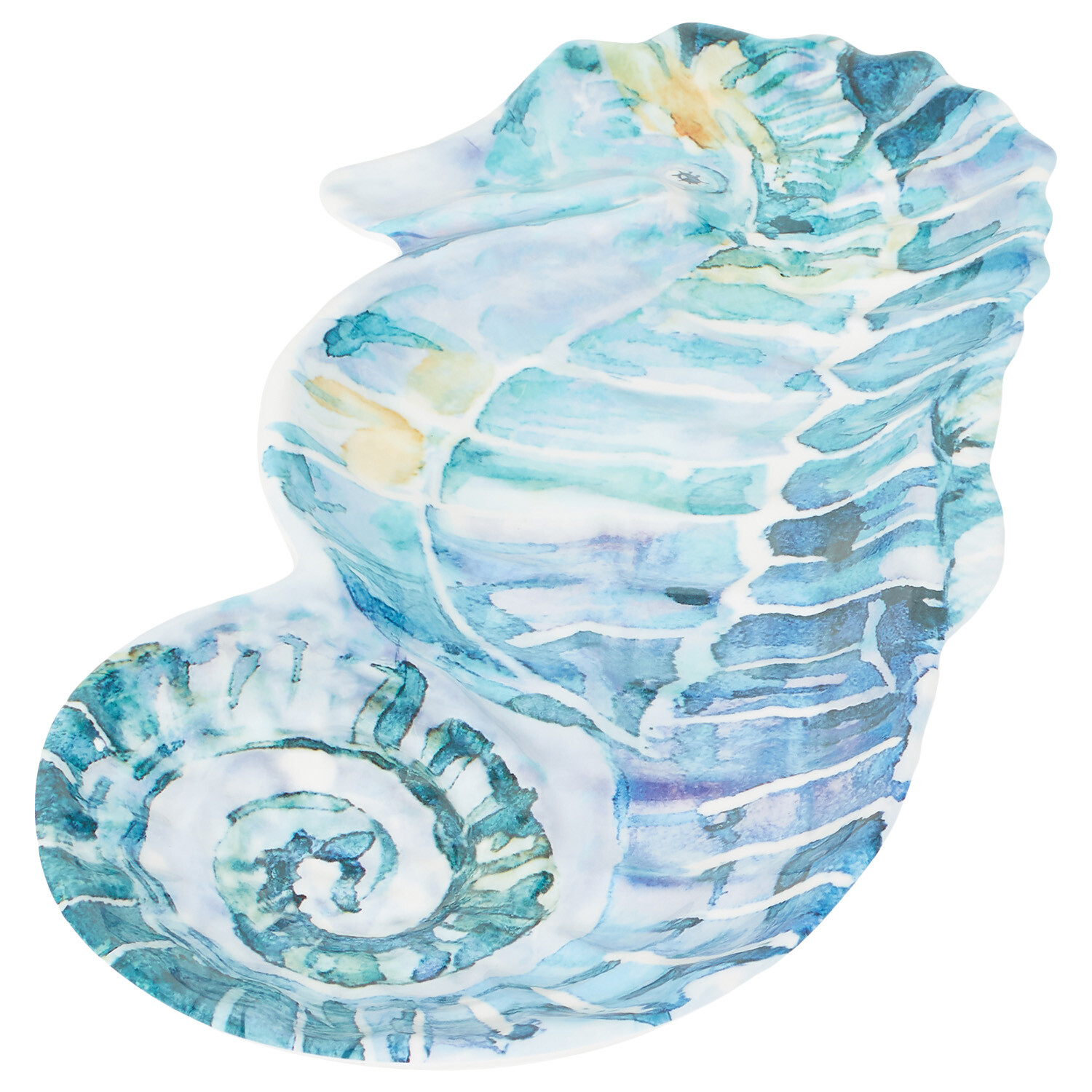 Neptune Melamine Sea Horse Plate - Blue Image 3