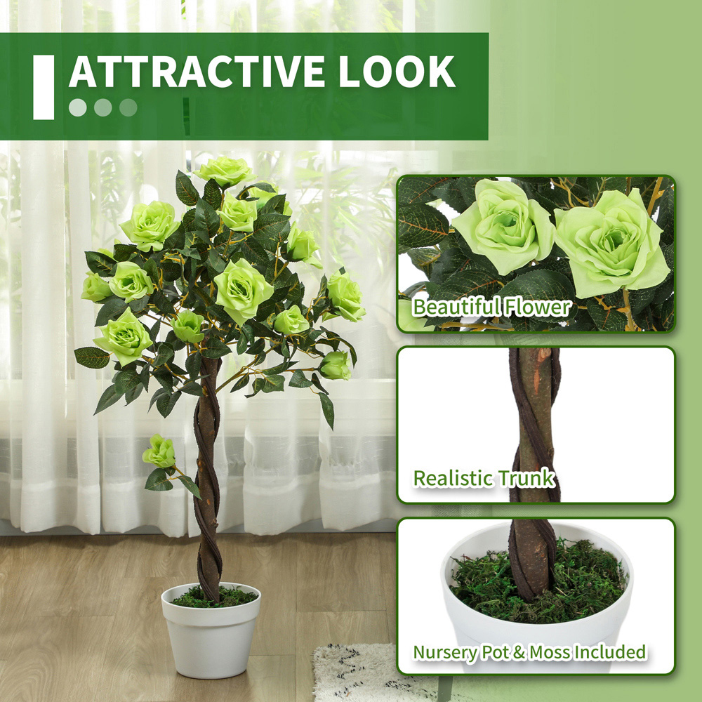 Portland Green Rose Artificial Tree in Pot 90cm 2 Pack Image 8