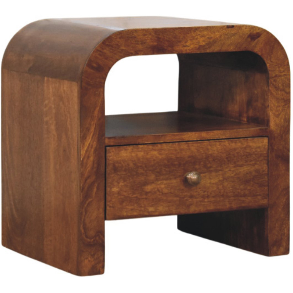 Artisan Furniture Darcy Chestnut Single Drawer Single Shelf Solid Wood Nightstand Image 4