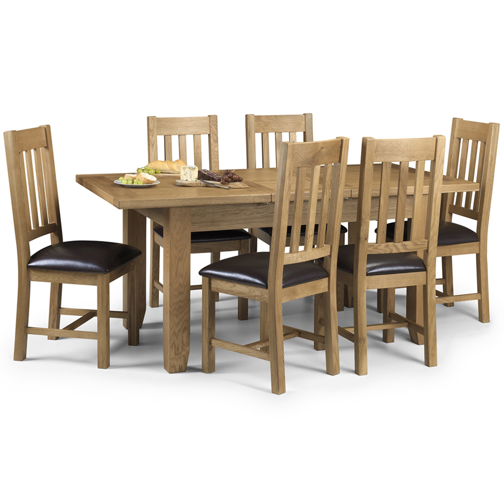 Julian Bowen Astoria 6 Seater Extending Dining Set Waxed Oak Image 2