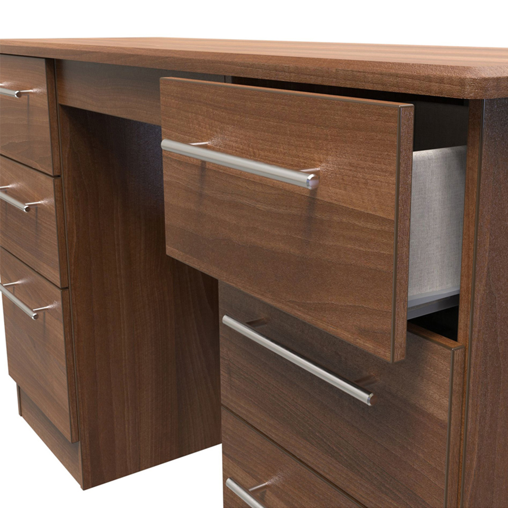 Crowndale Sherwood 6 Drawer Noche Walnut Kneehole Desk Image 6