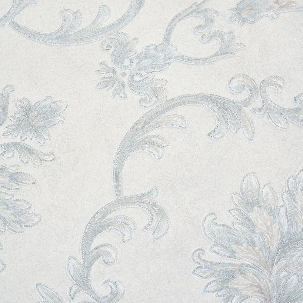 Living and Home Floral Pattern 3D Embossed Matte White Non-Pasted Non-Woven Wallpaper Image 6