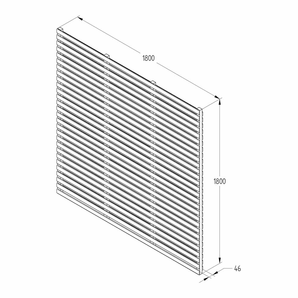 Forest Garden Contemporary Double Slatted 1.8m x 1.8m Pressure Treated Fence Panel Image 7