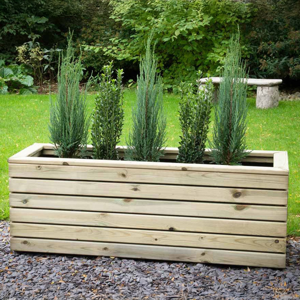 Forest Garden Timber Outdoor Long Linear Planter 120 x 40cm Image 3