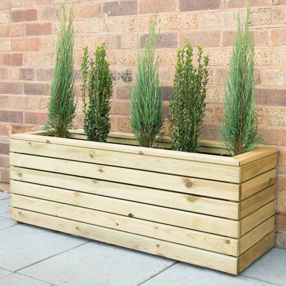 Forest Garden Timber Outdoor Long Linear Planter 120 x 40cm Image 2