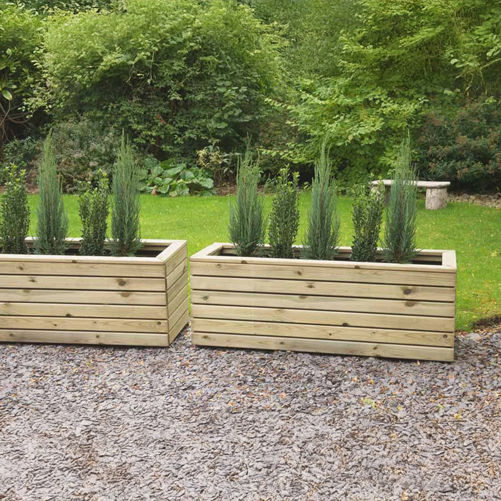 Forest Garden Timber Outdoor Long Linear Planter 120 x 40cm Image 6