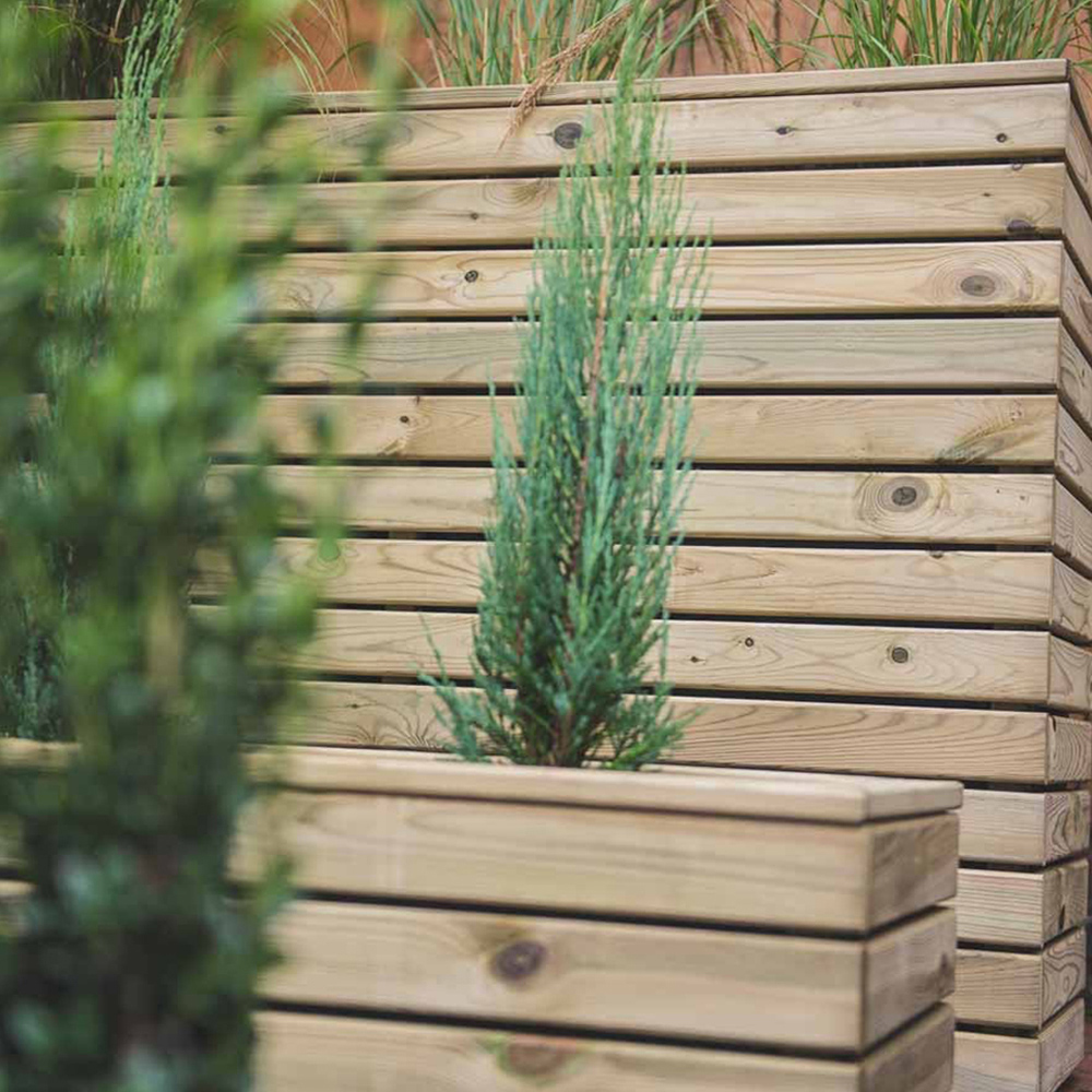 Forest Garden Timber Outdoor Long Linear Planter 120 x 40cm Image 5