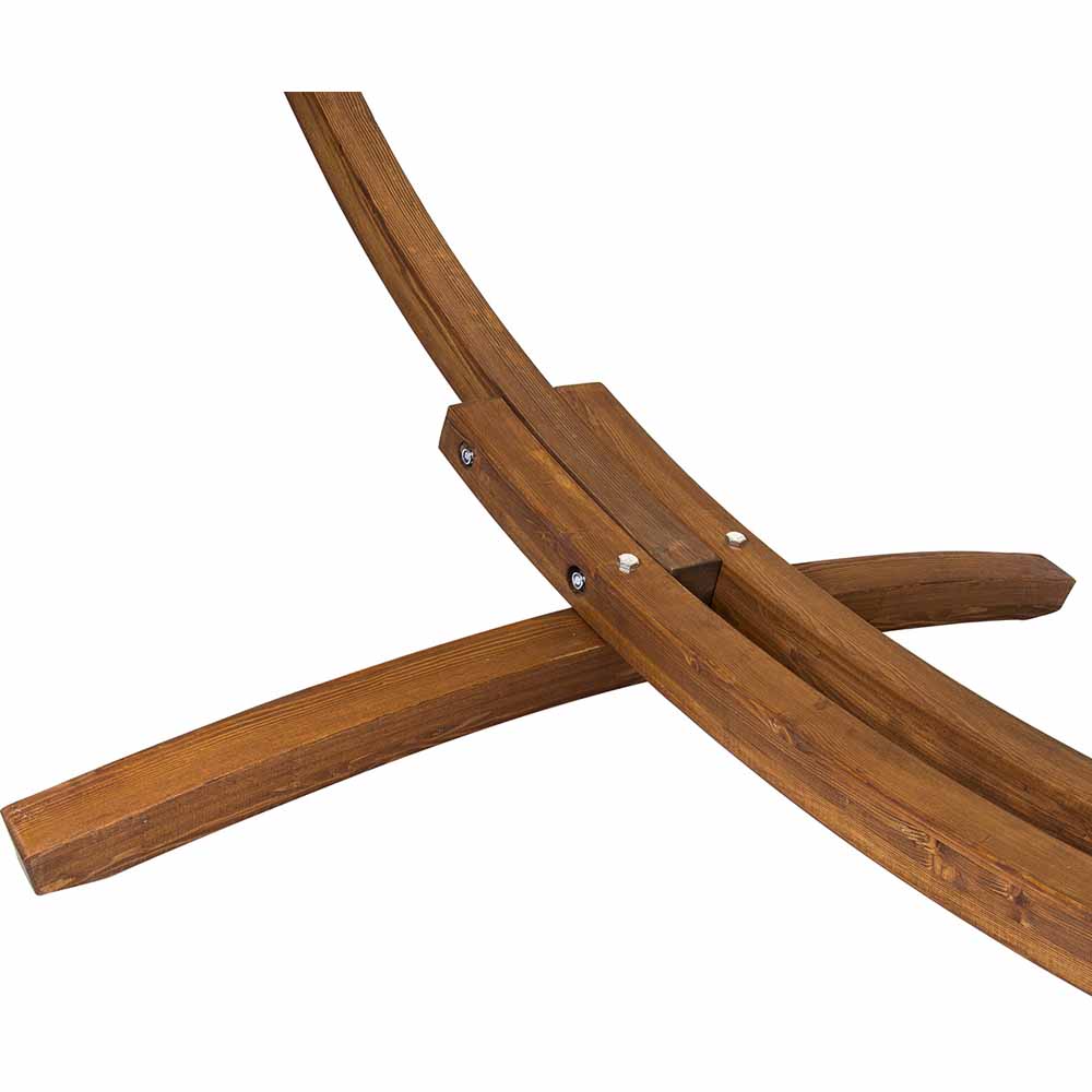 Charles Bentley Cream Canvas Hammock with Wooden Arc Stand Image 4