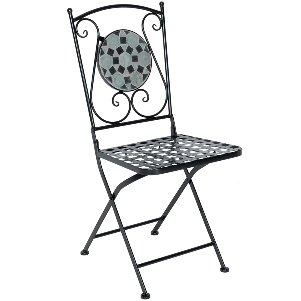 Charles Bentley Blue Mosaic Bistro Set Image 3