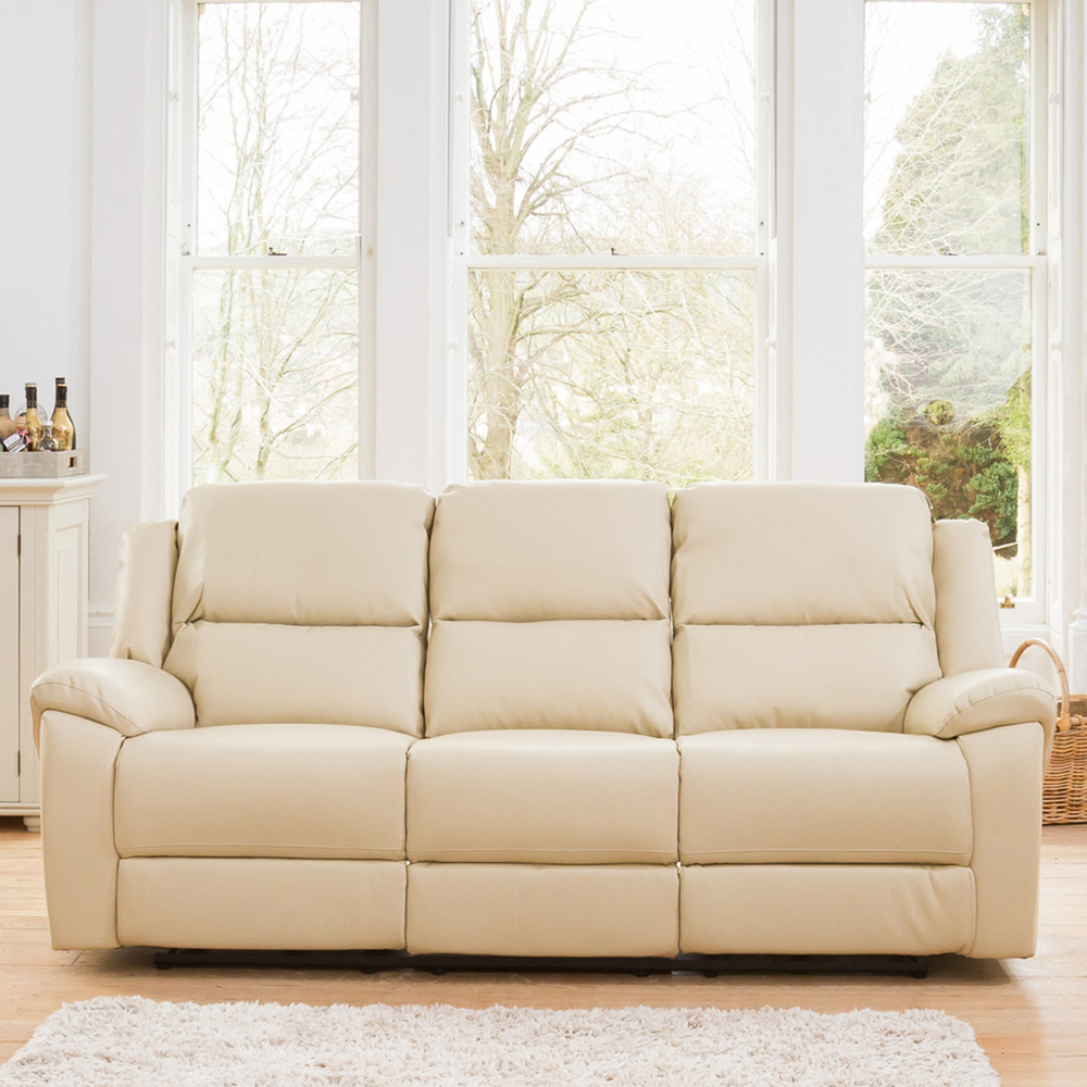 Brookhaven 3 Seater Cream Bonded Leather Electric Recliner Sofa Price Comparisons | Compare The Build