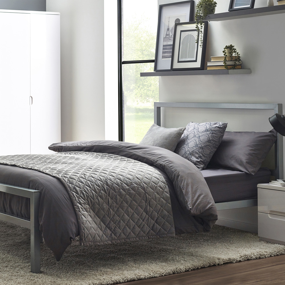 Julian Bowen Soto Double Silver Metal Bed Price Comparisons | Compare The Build