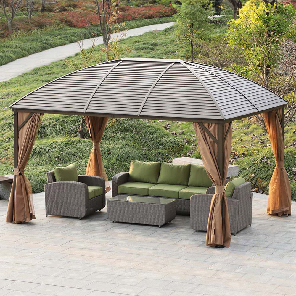 4x3m Gazebo Aluminium Brown Price Comparisons | Compare The Build