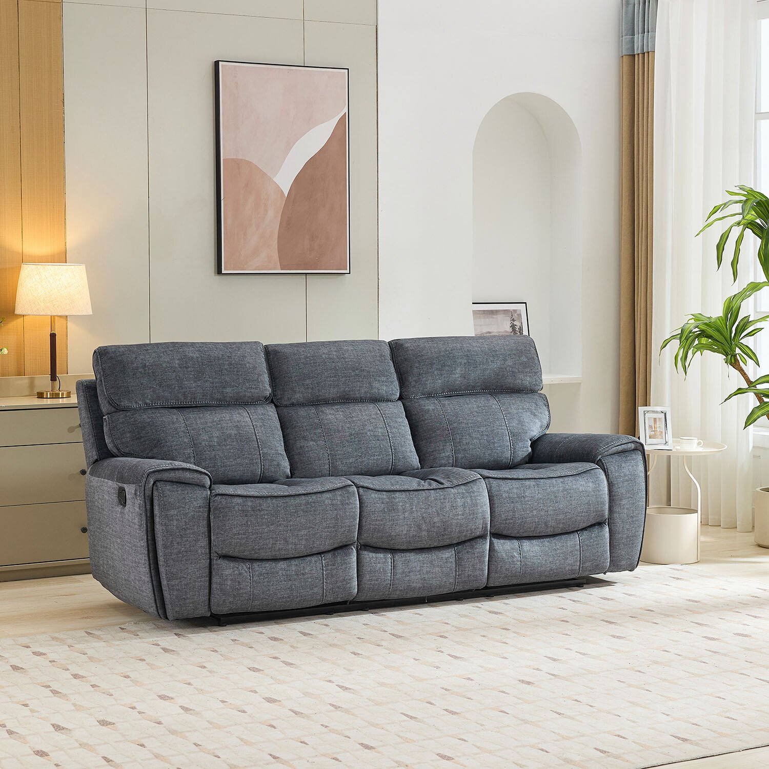 Cancun 3 Seater Grey Reclining Sofa Price Comparisons | Compare The Build