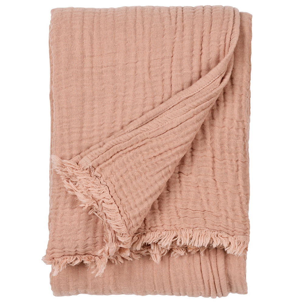 Yard Lark Pink Clay Muslin Cotton Throw 130 x 180cm Price Comparisons | Compare The Build