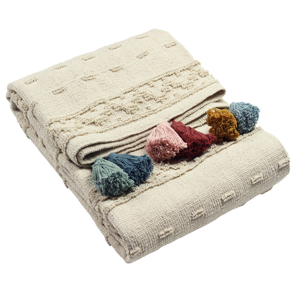 Home Collection Throw furn. Boho Multicolour Woven Tasselled Throw 130 x 180cm | Homebase