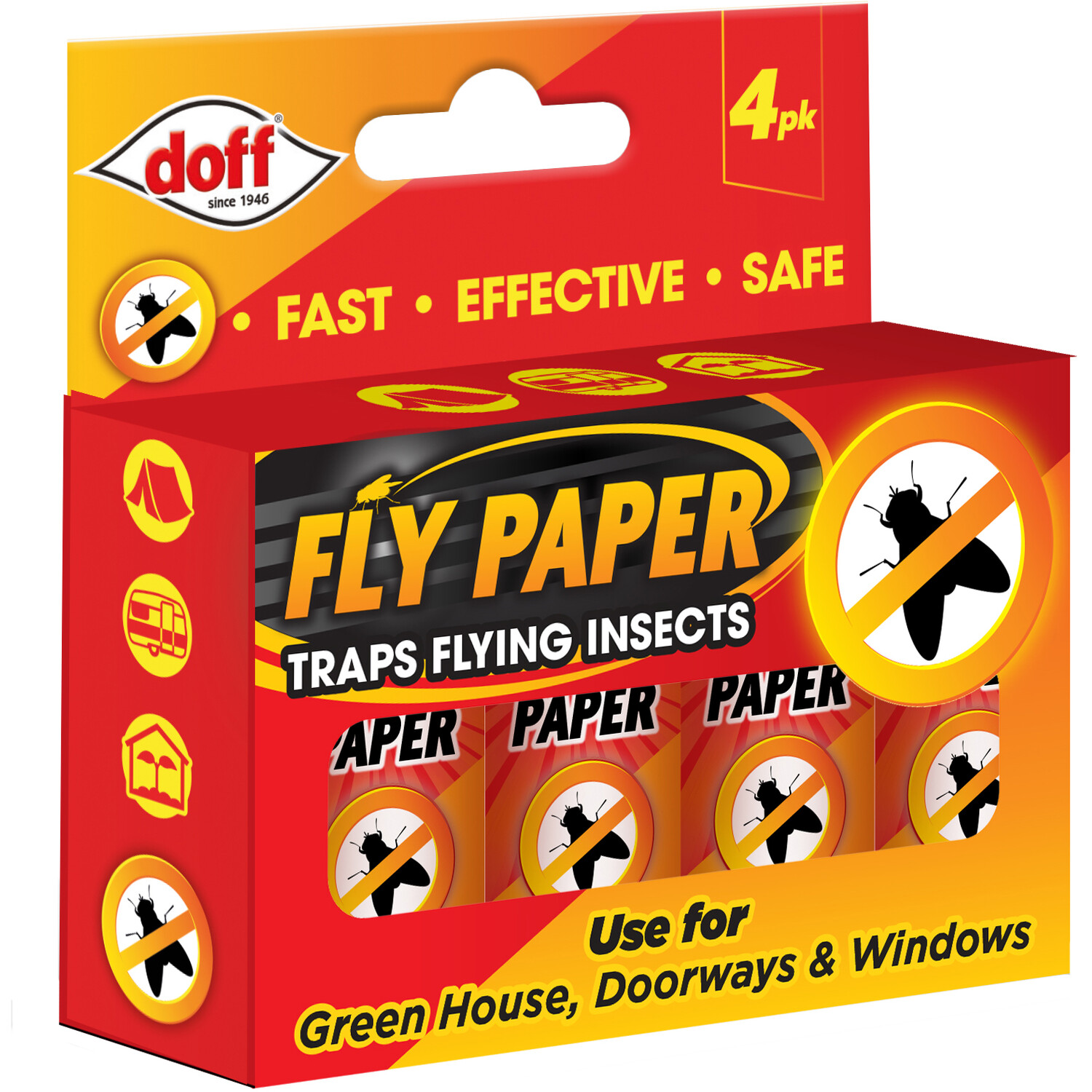 Sticky Fly Papers 4 pack | Homebase
