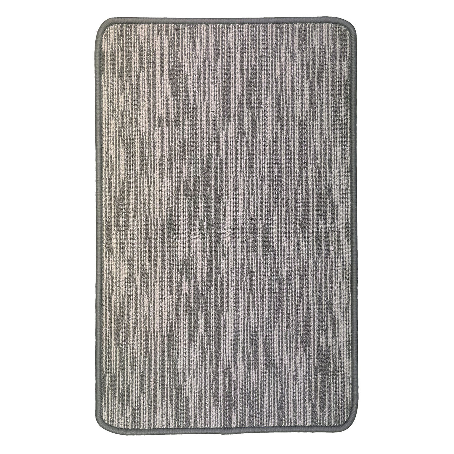 Broken Stripe Washable Mat - Grey | Homebase