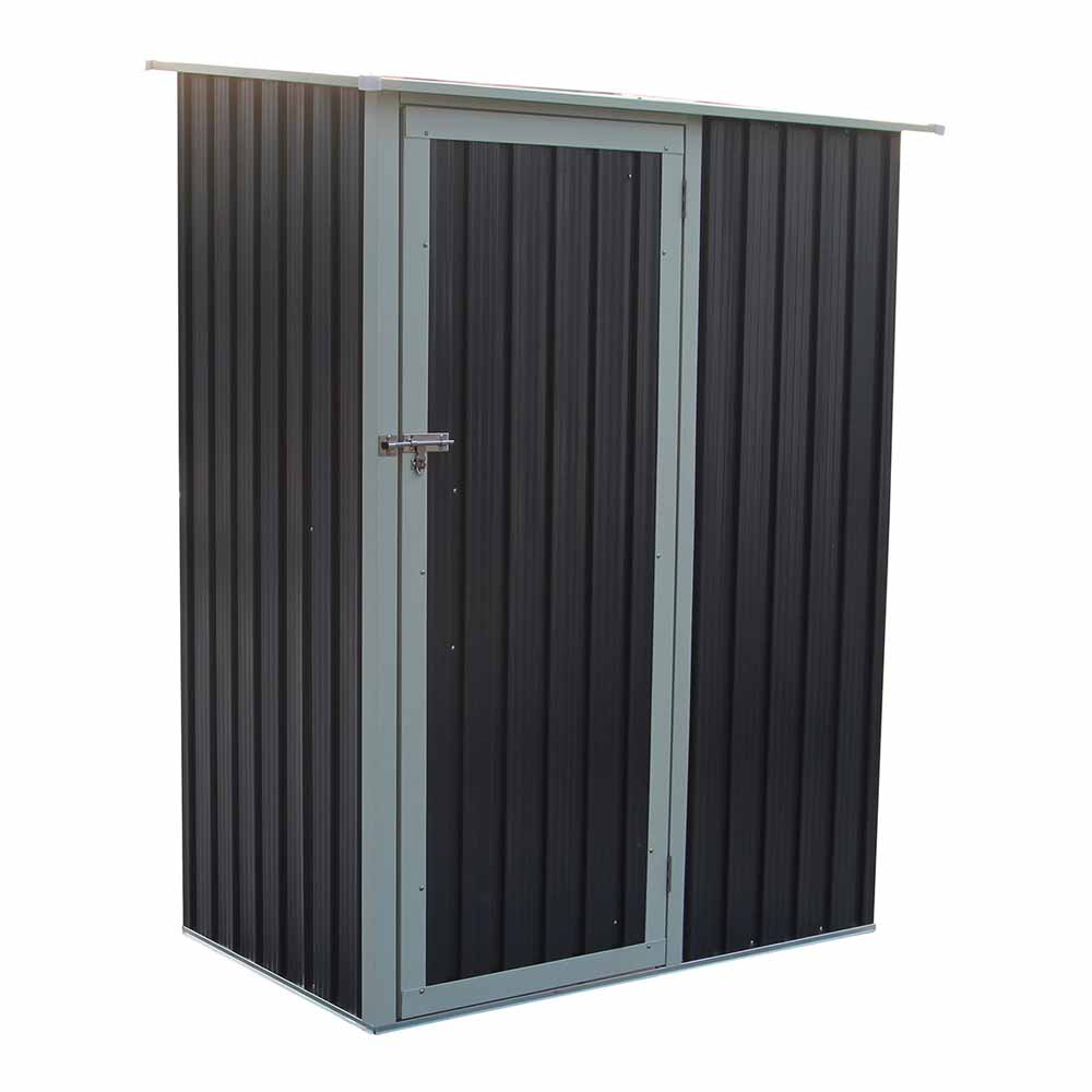 Charles Bentley 4.7 x 3ft Grey Metal Storage Shed | Homebase
