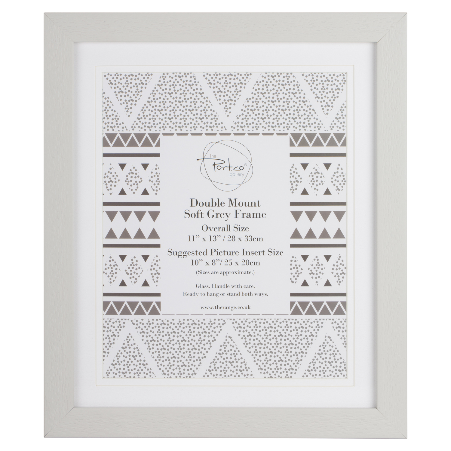 The Port. Co Gallery Soft Grey Photo Frame with 2 Mounts 10 x 8 inch ...