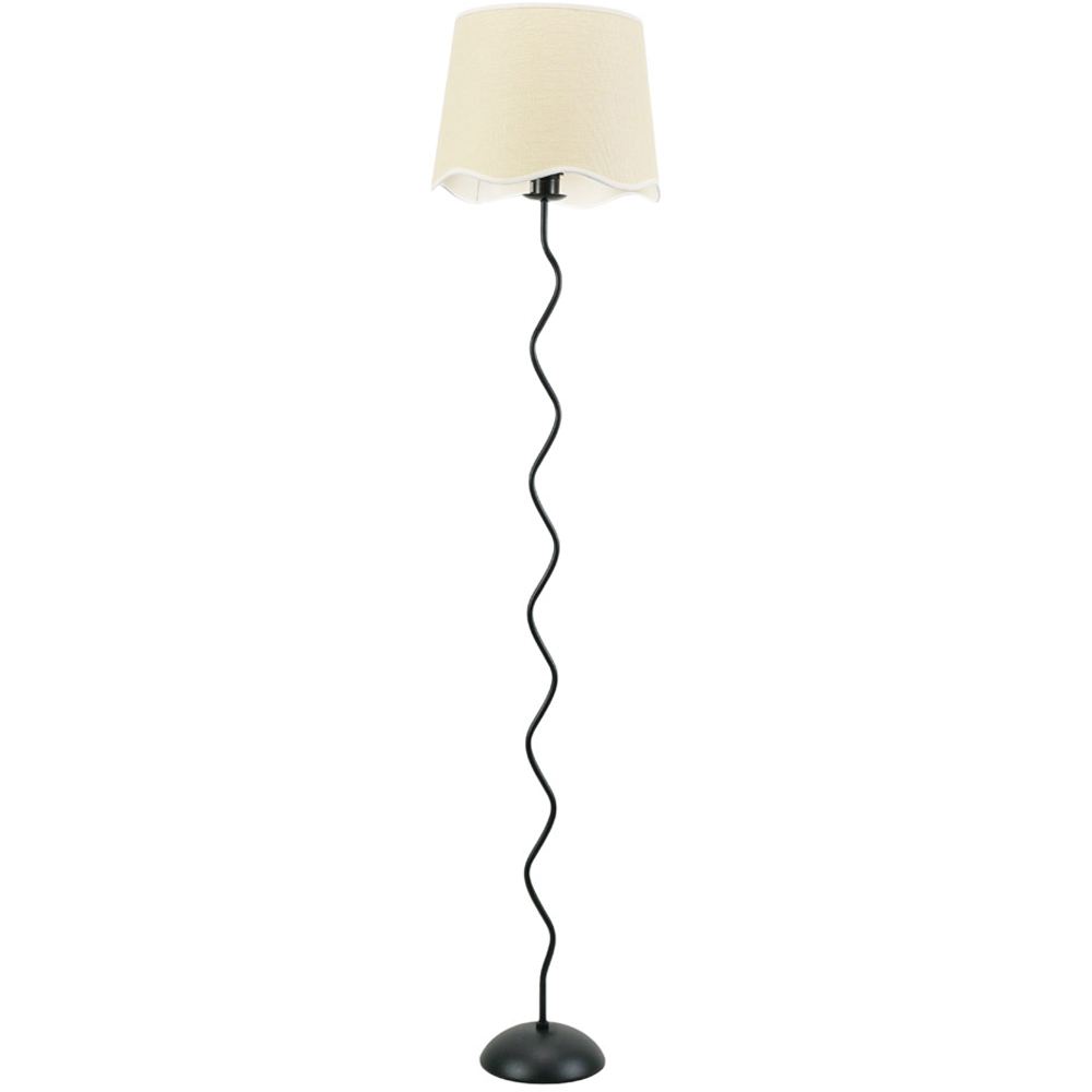 ValueLights Wiggle Scallop White Edge Shade Black Metal LED Floor Lamp Price Comparisons | Compare The Build