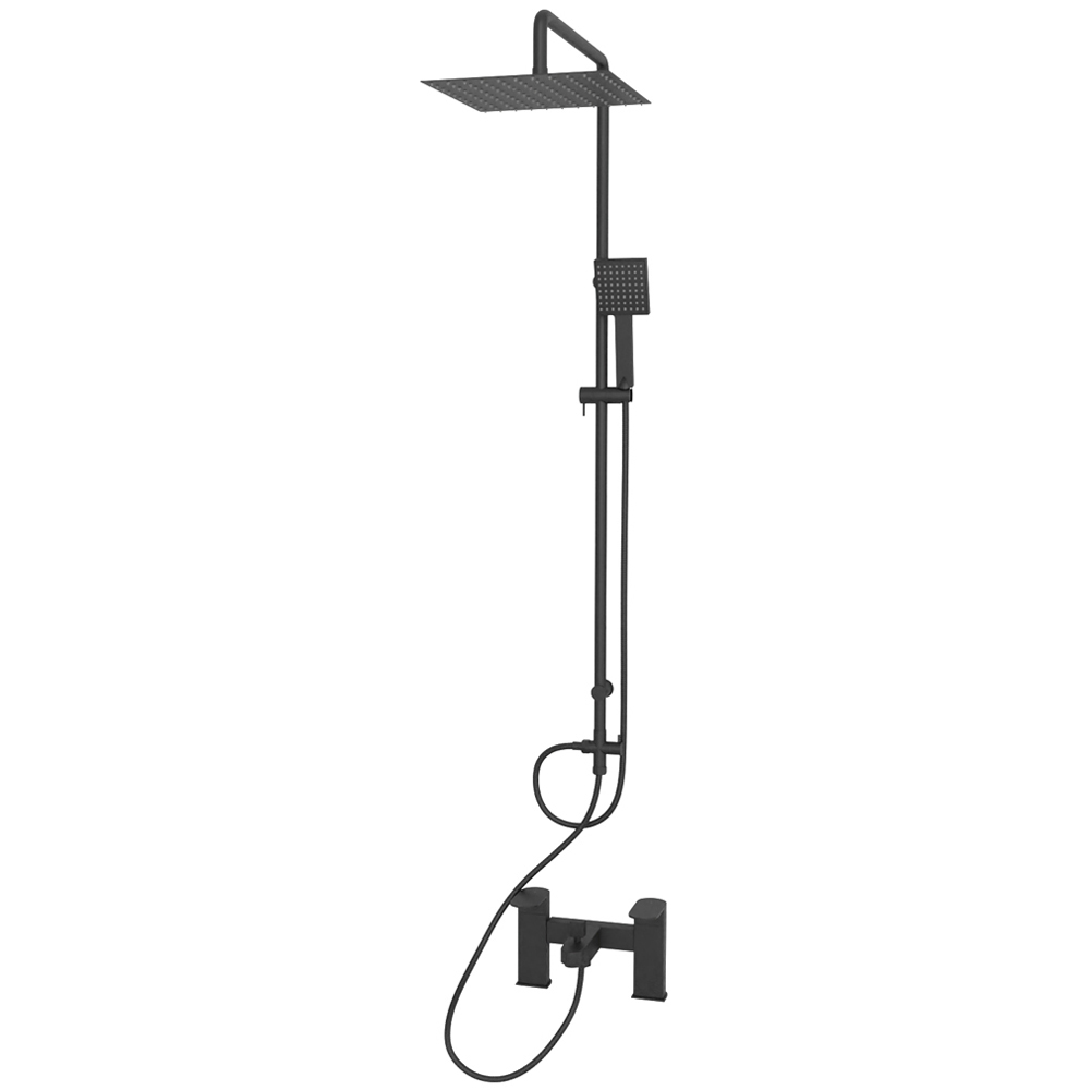 Homebase Shower Riser Nes Home Kenton Matte Black Square Riser Rail Shower Kit with Bath ...