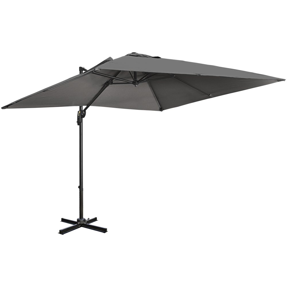 Outsunny 2.7m Dark Grey Crank and Tilt Cantilever Parasol with Cross Base Price Comparisons | Compare The Build