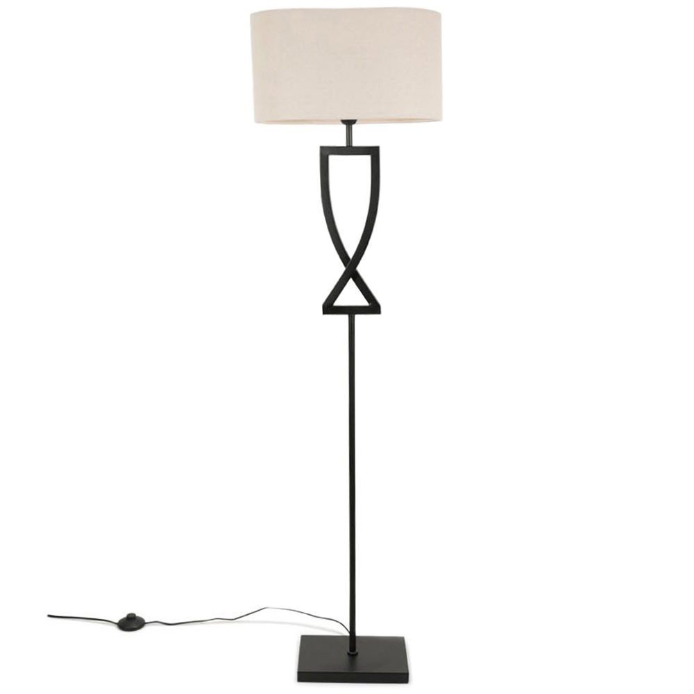 ValueLights Katniss Crossover Black and Natural Shade Metal LED Floor Lamp Price Comparisons | Compare The Build