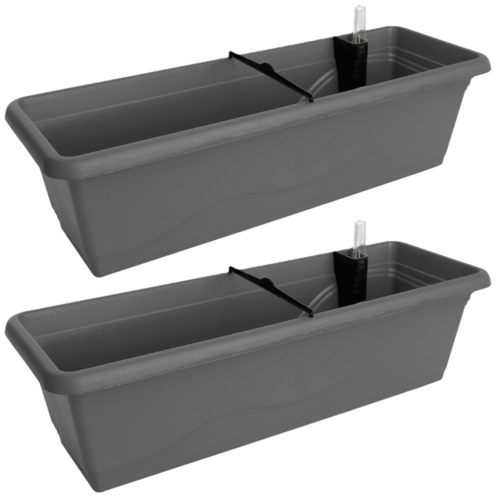Gardenico Anthracite Self Irrigating Planter 2 Pack Price Comparisons | Compare The Build