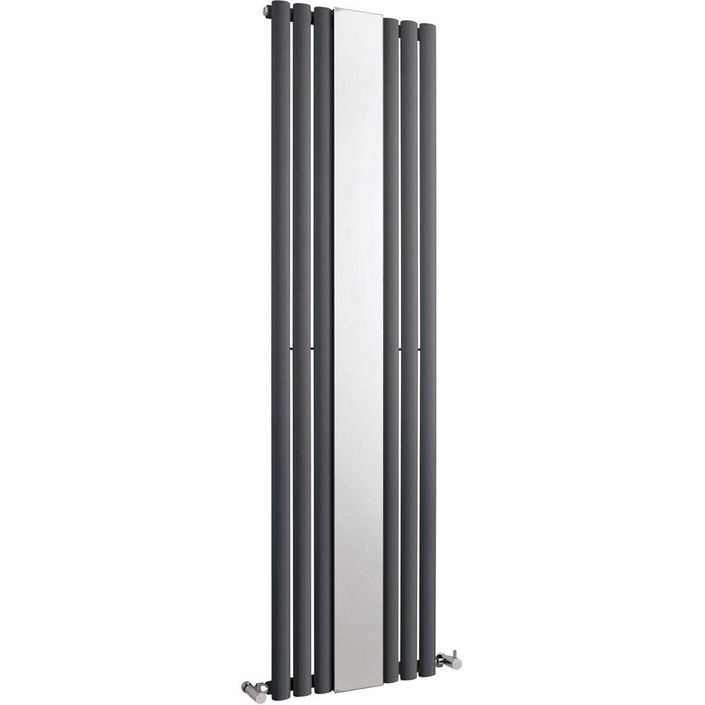 Anuse Radiator nuie Revive Anthracite Single Panel Radiator with Mirror 1800 x 499mm ...