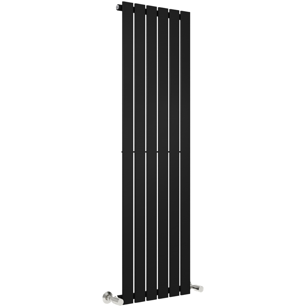 Black 2640 BTU Single Flat Panel Vertical Column Radiator 1600 x 408mm ...