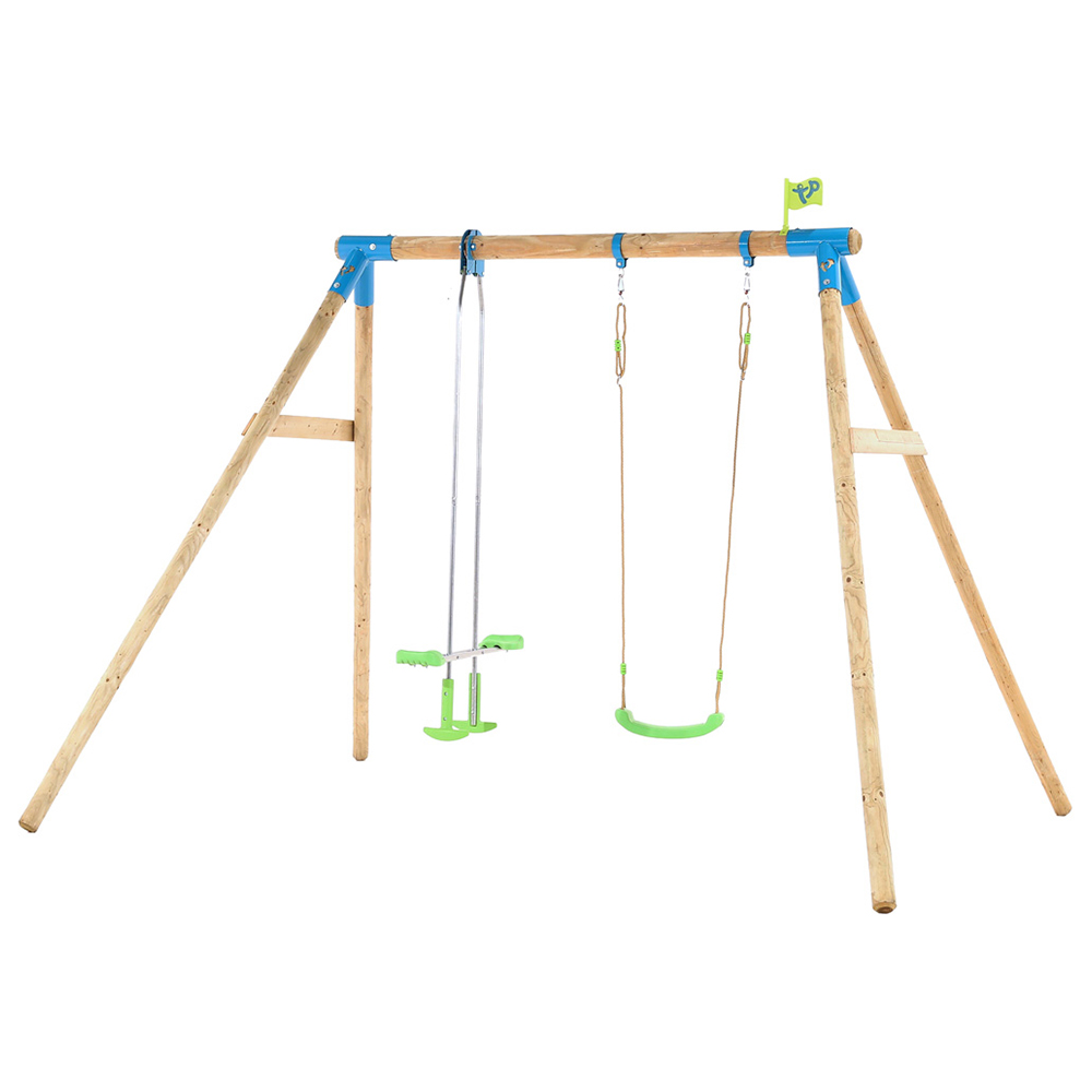 Tp Knightswood Double Wooden Swing Set With Glider Price Comparisons | Compare The Build