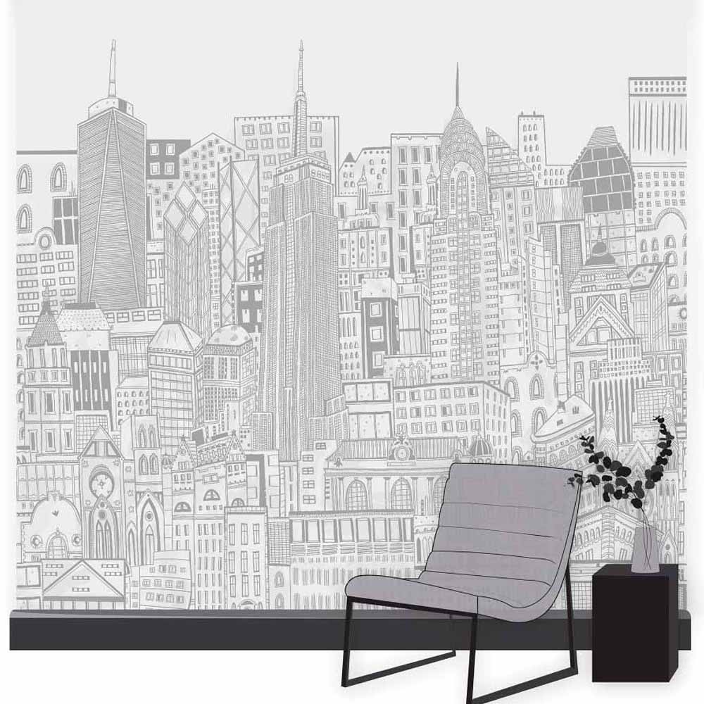 Art For The Home City Sketch Wall Mural Price Comparisons | Compare The Build