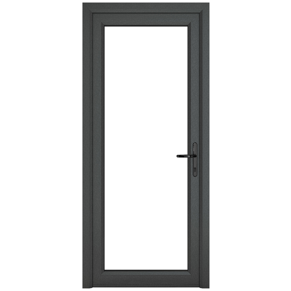 Crystal uPVC Triple Glazed Door Full Glass Left hand Grey White Clear Glass 890x2090mm Price Comparisons | Compare The Build