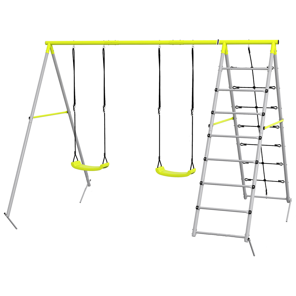 Outsunny 4 in 1 Metal Kids Double Swing Set Price Comparisons | Compare The Build