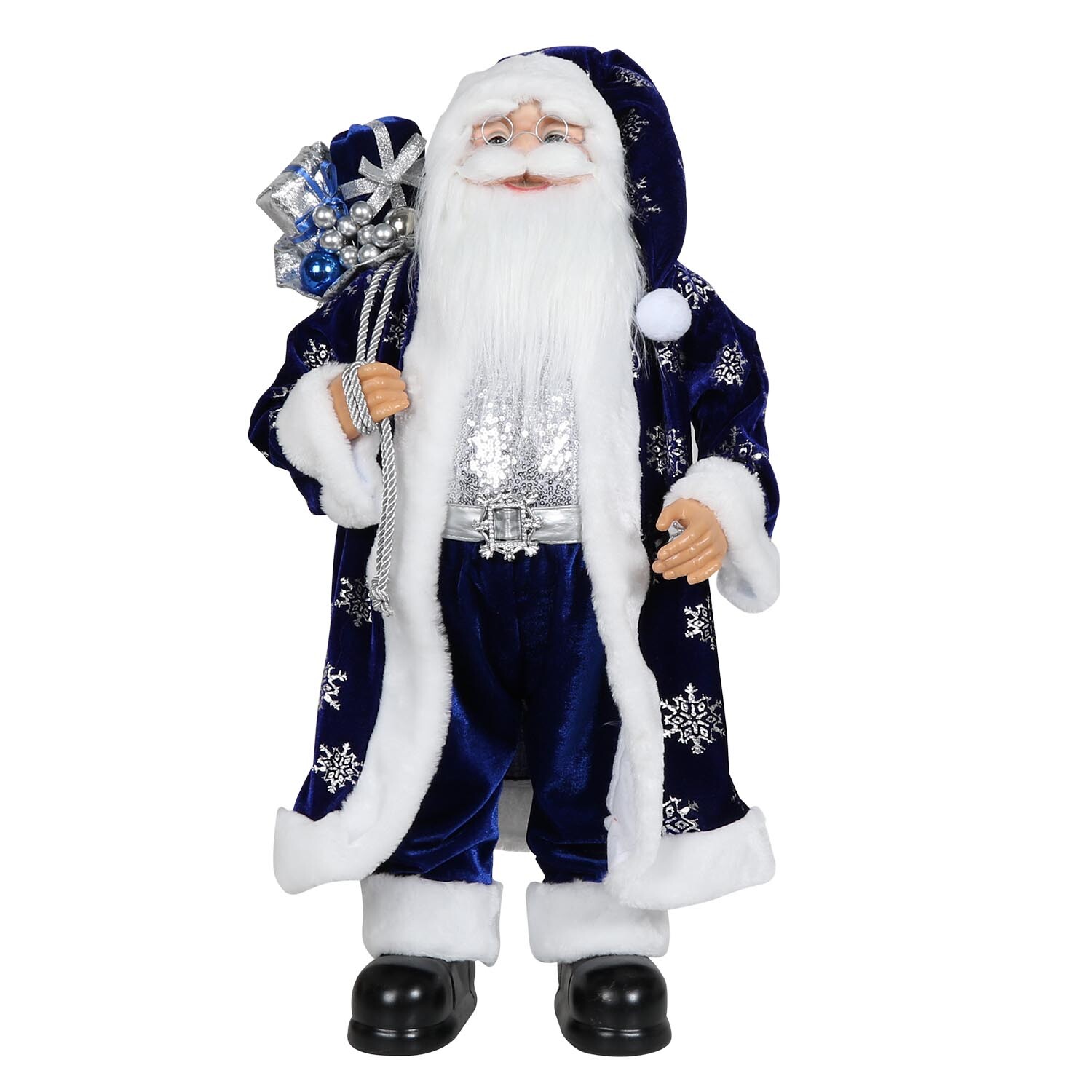 Navy Standing Santa - Blue | Homebase