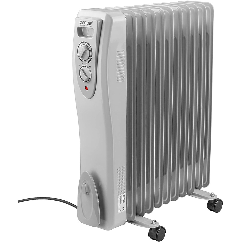 AMOS 13 Fin Grey Oil Filled Radiator 3000W | Homebase