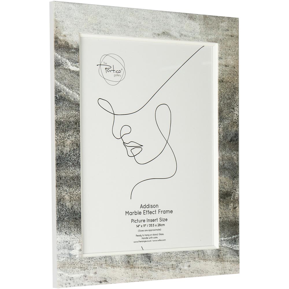 Addison Marble Effect Frame - Grey / 14 x 11in | Homebase
