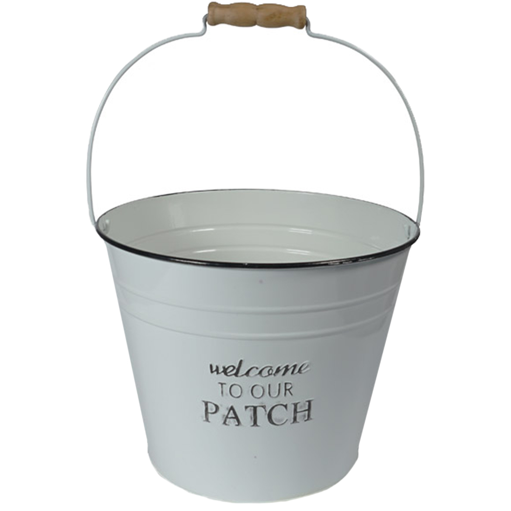 St Helens Pale White Vintage Metal Planter with Handle 25cm Price Comparisons | Compare The Build