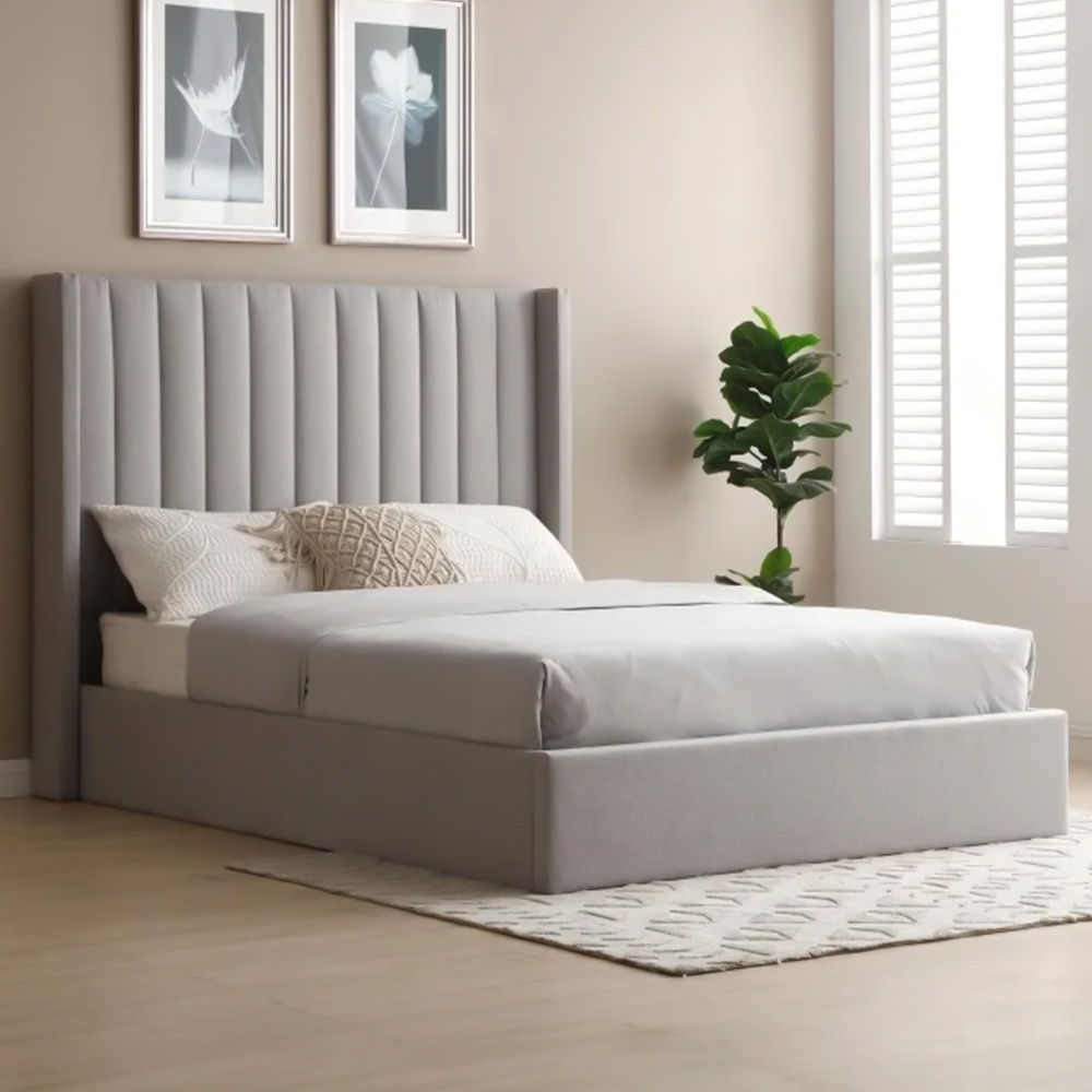 Atticus Super King Grey Faux Wool Ottoman Bed Price Comparisons | Compare The Build