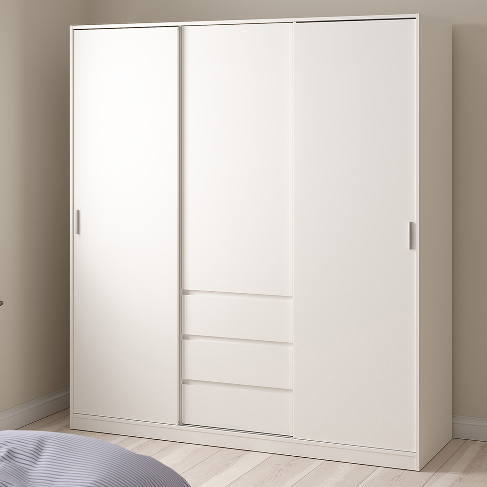 Furniture To Go Naia 3 Door 3 Drawer White Wardrobe Price Comparisons | Compare The Build