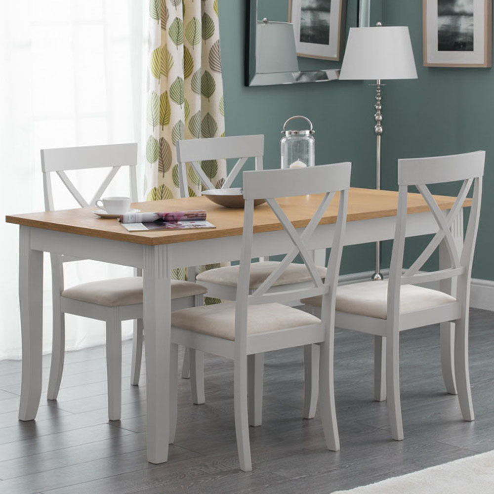 Julian Bowen Davenport 4 Seater Dining Table Oak and Elephant Grey Price Comparisons | Compare The Build