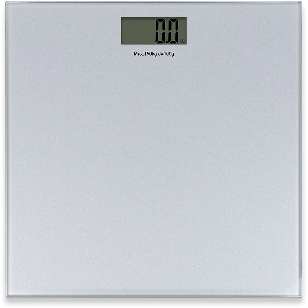 Tempered Glass Silver Electronic Scale | Homebase