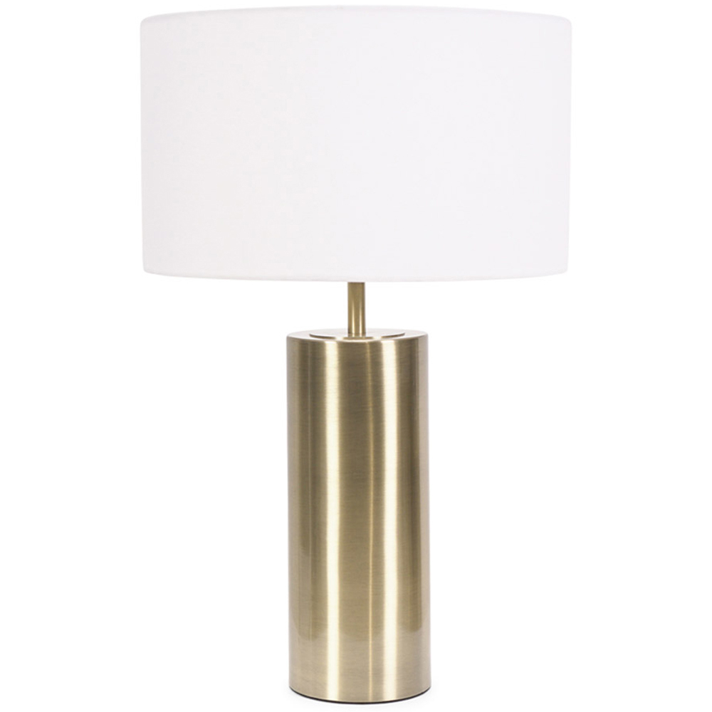 ValueLights Lexy Reni White Drum Shade Antique Brass Dimmable LED Touch Table Lamp Price Comparisons | Compare The Build